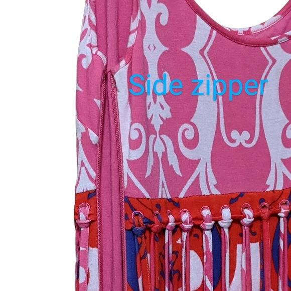 Bebe fringe jersey dress party going out Moroccan print XS - Picture 6 of 13